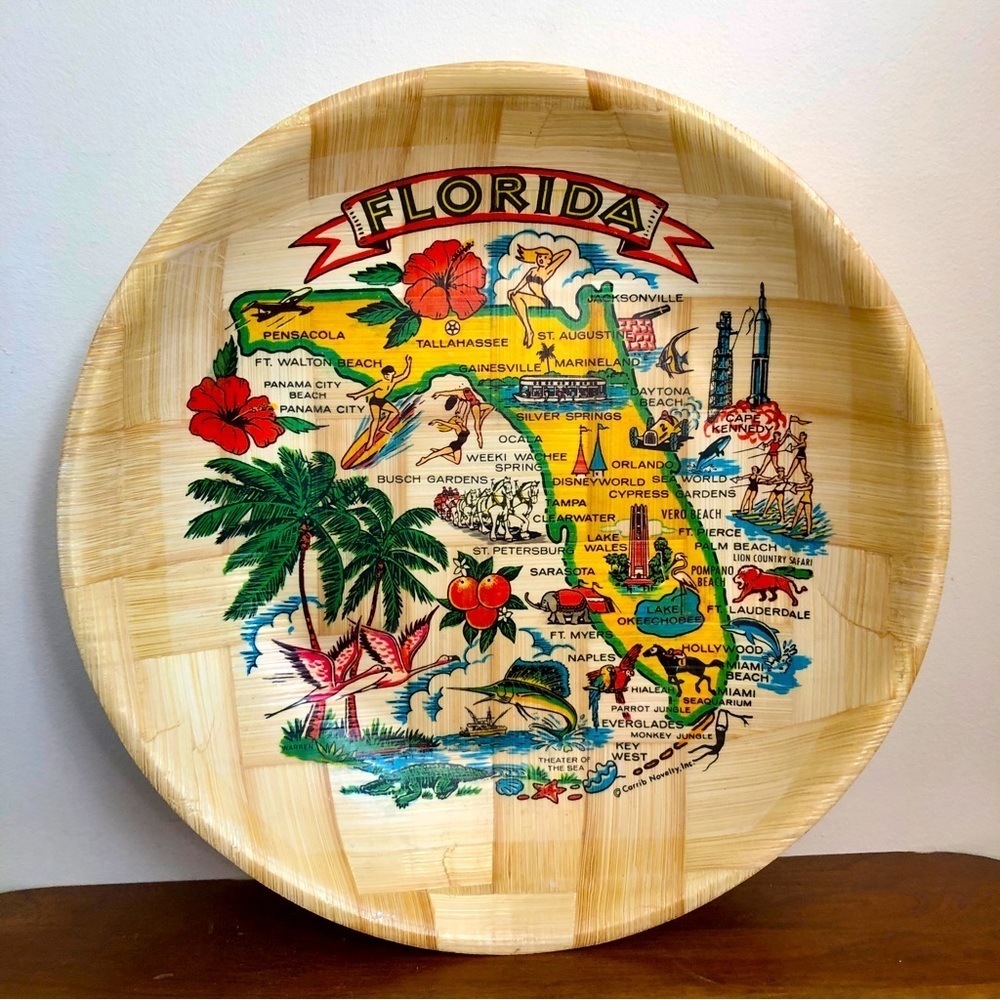 Vintage Bamboo Florida Tray